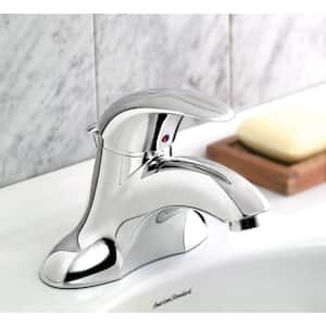 Reliant 3 4 in. Centerset Single Handle Bathroom Faucet in Polished Chrome with Vandal Resistant Aerator