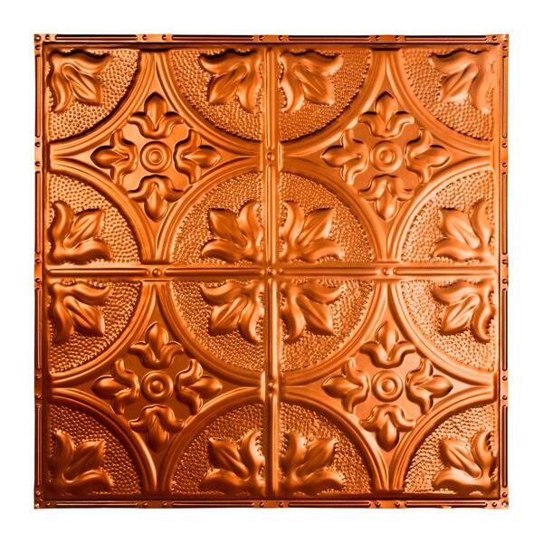 Great Lakes Tin Jamestown 2 ft. x 2 ft. Nail Up Tin Ceiling Tile in Copper