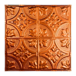 Jamestown 2 ft. x 2 ft. Nail Up Metal Ceiling Tile in Copper (Case of 5)