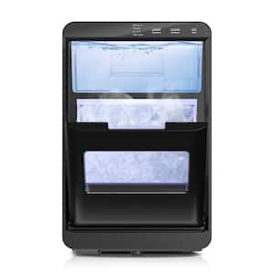 9.8 in. 45 lb. /24H Nugget Ice Countertop Portable Ice Maker in Black, 2lb Capacity, Auto-Cleaning, with Scoop & Basket