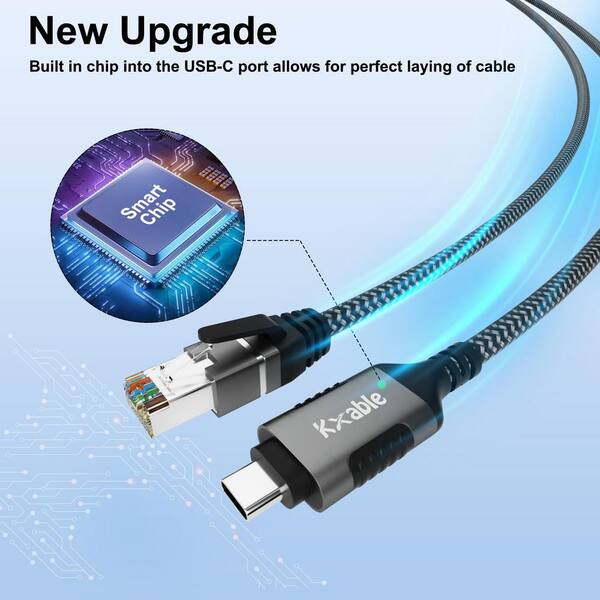 Lukyamzn Premium Build 2 ft. USB-C to RJ45 Gigabit LAN
