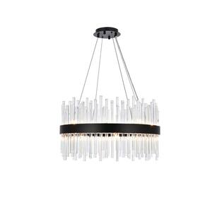 Timeless Home 25 in. 16-Light Black Pendant Light