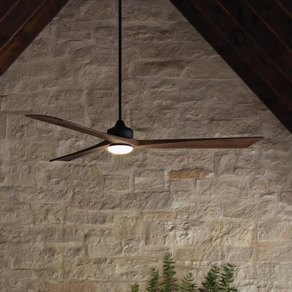 Sculpt 60 in. Integrated LED Indoor/Outdoor Matte Black Ceiling Fan with Wall Switch