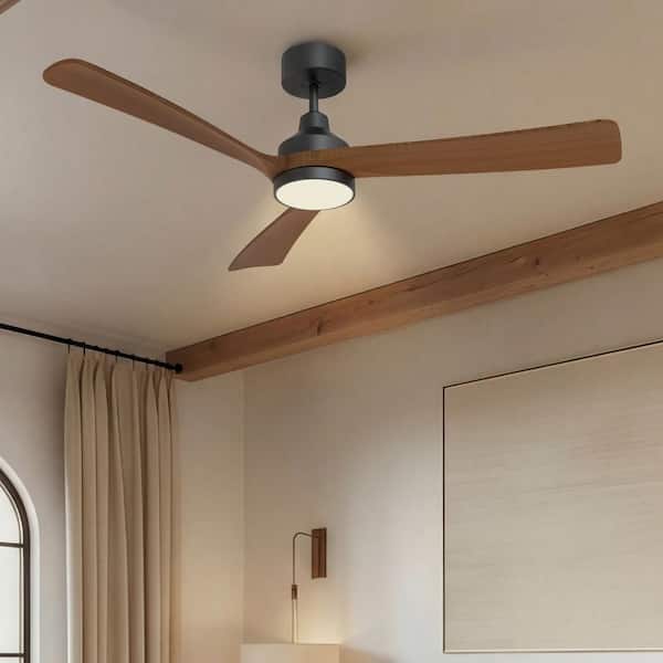 52 in. Modern Ceiling Fan with Light & Remote, High-Airflow 6-Speed Timer, Low Noise DC Motor, 3CCT & Dimmable