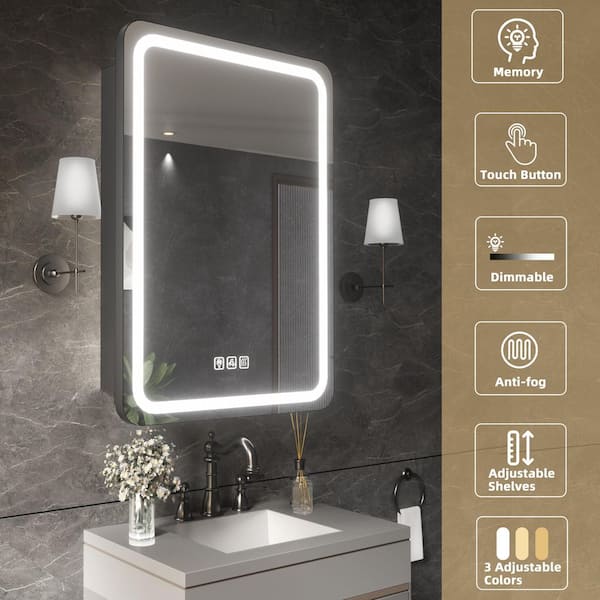 ZXDDMS 20 in. W x 28 in. H Rectangular 3 Color Flowing LED Light