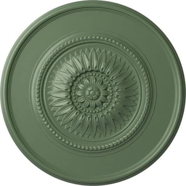 Ekena Millwork 29-3/4" x 1-1/2" Wigan Urethane Ceiling, Hand-Painted Athenian Green
