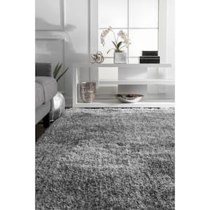 Kristan Solid Shag Gray 6 ft. x 9 ft. Area Rug