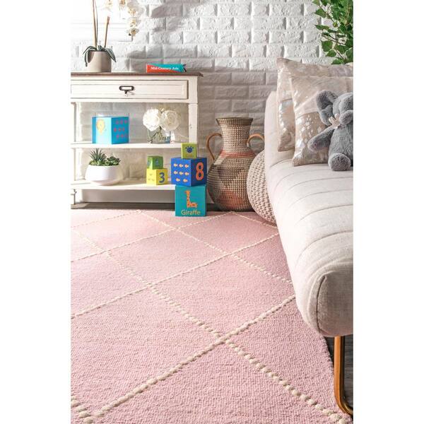 Reviews For Nuloom Dotted Diamond, Baby Pink Dotted Diamond Trellis Nursery Area Rug