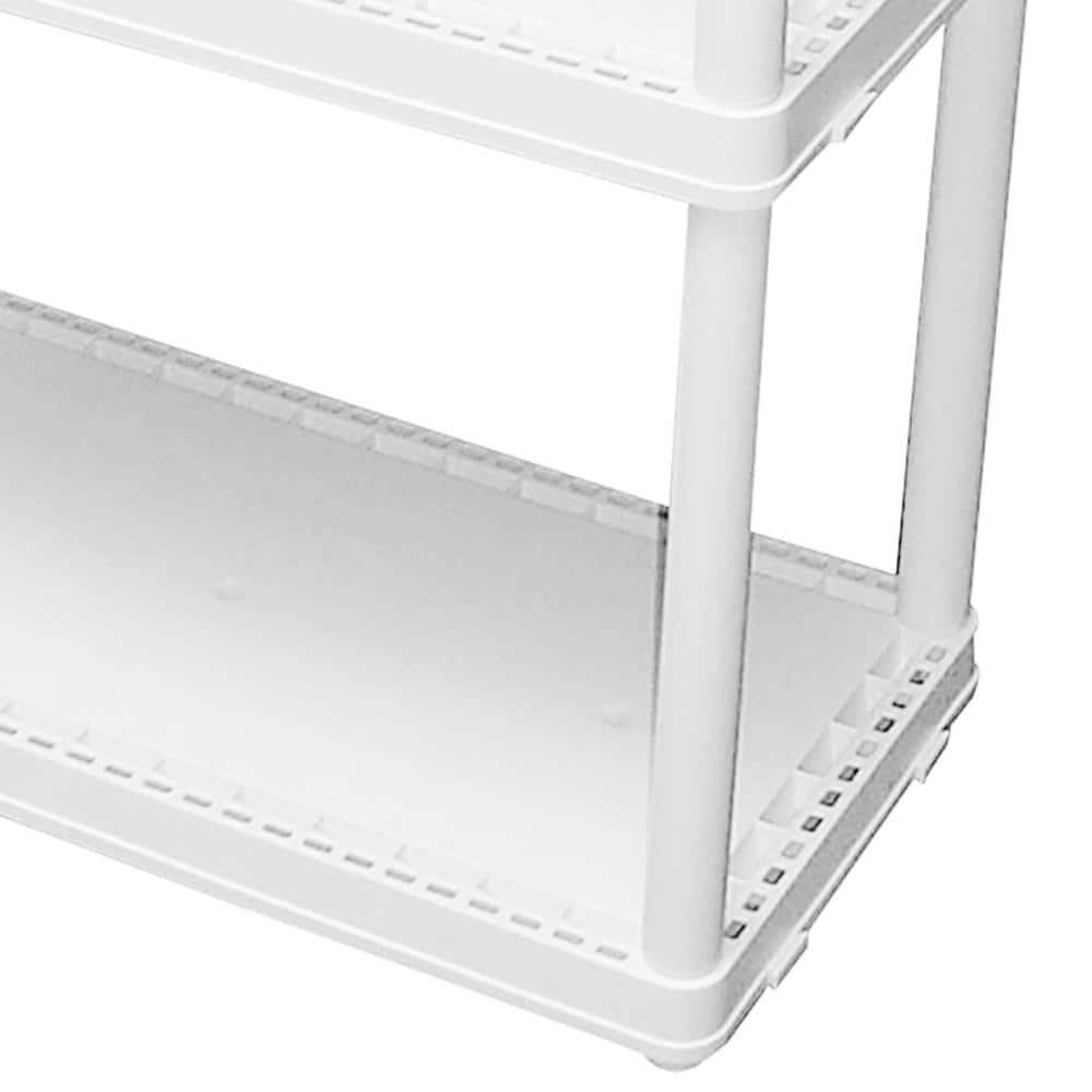 White 3-Shelf Lightweight Plastic Storage Unit