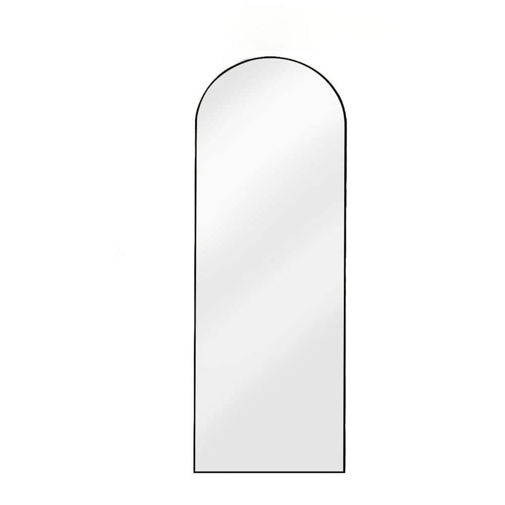 Black 59 in. L x 18 in. W x 1.1 in. H Arched Aluminum Full Length Mirror, F