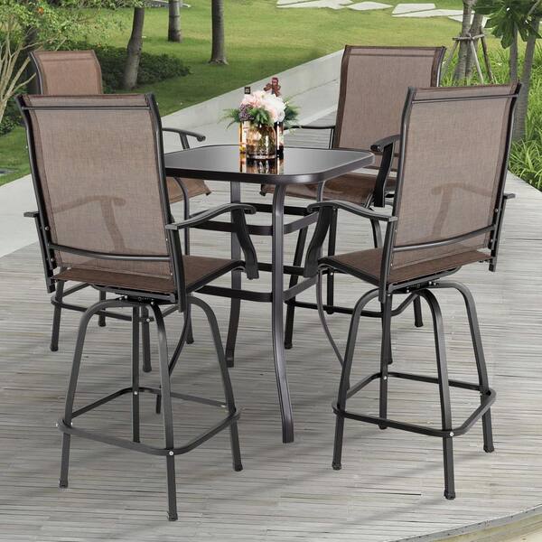Swivel Bar Stools Tall Garden Chairs 2pk Swivel Bar Height Stools