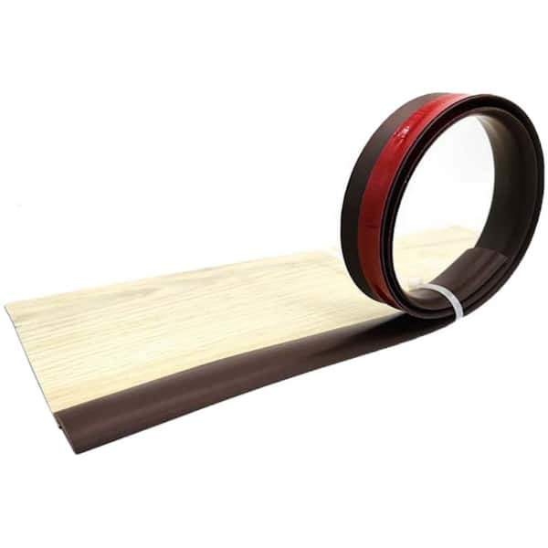 Wellco 9.8 ft. Brown PVC Floor Edging Transition Strip Self Adhesive for Threshold Height Less Than 10mm/0.4in