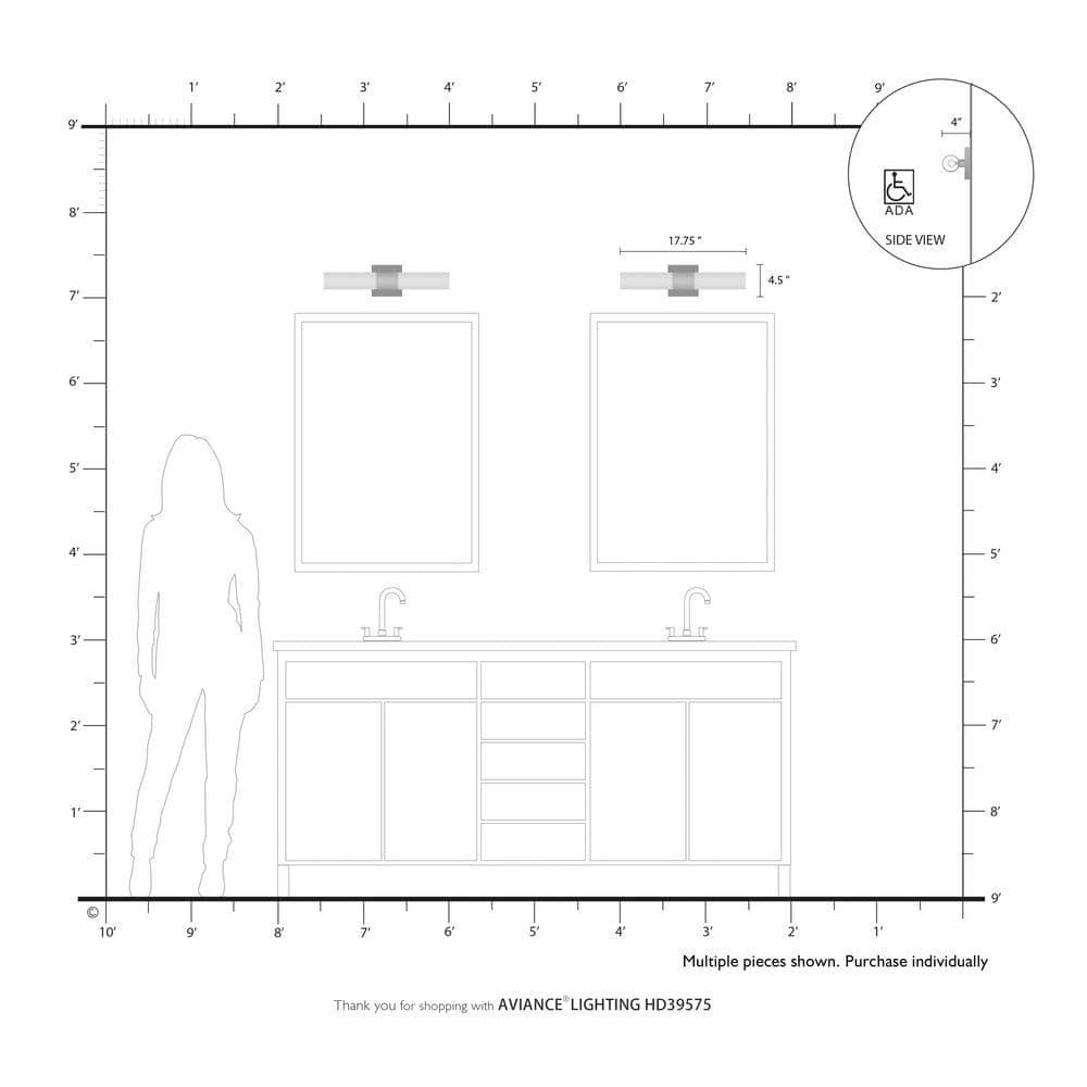 Aero Polished Chrome 2-Light Vanity with Etched Opal Glass