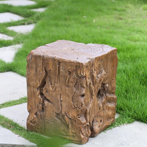 Brown Stump Shape Cement Outdoor/Indoor Side Table ST-110404B-N