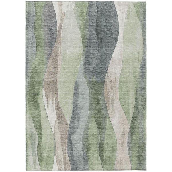 Chantille Machine Washable Indoor/Outdoor Abstract ACN1989 Fern 3 ft. x 4 ft. Area Rug