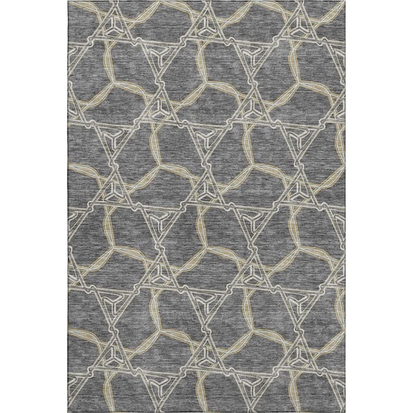 Addison Rugs Mayfield Premium Machine Washable Abstract AMF959 Charcoal 5 ft. x 7 ft. 6 in. Area Rug