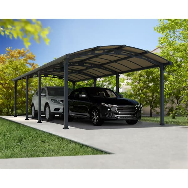Arcadia 12 ft. x 28 ft. Gray/Bronze Carport