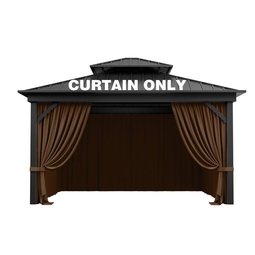 12 ft. x 12 ft. Universal Outdoor Privacy Curtains, Gazebo Curtains with Zipper Chocolate (4-Side Curtain Only) price history on PriceWatchPro