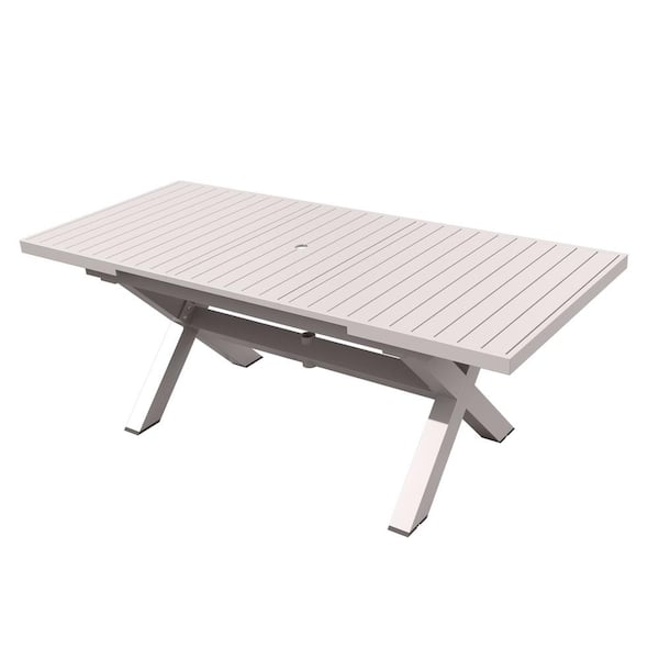 TWT Tan Rectangular Aluminium Patio Outdoor Dining Table