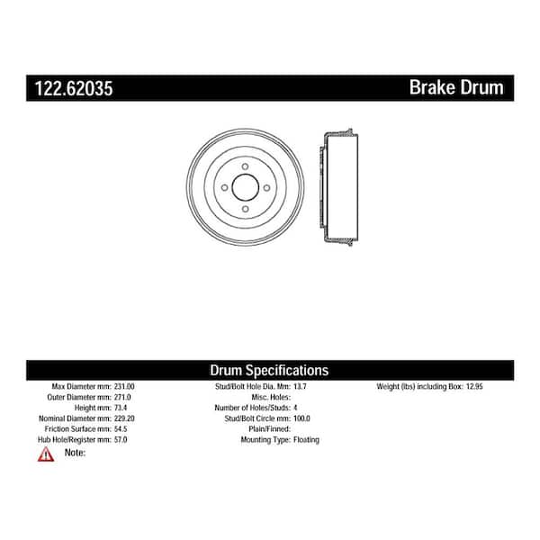 Centric Parts Brake Drum