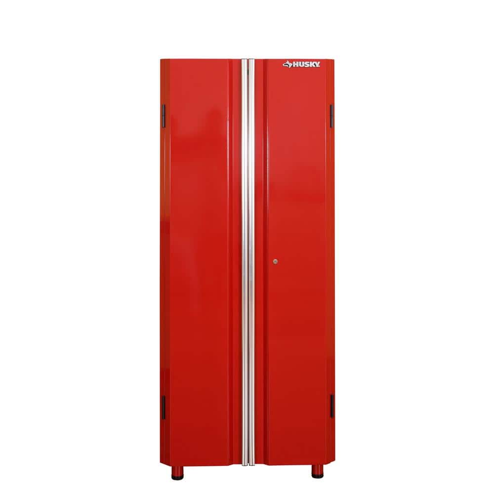 Husky Ready-to-Assemble 24-Gauge Steel Freestanding Garage Cabinet in Red (30 in. W x 72 in. H x 18 in. D)