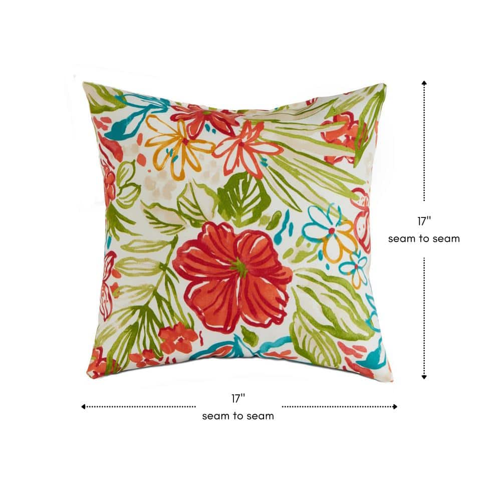 Breeze Floral 17" Square Outdoor Throw Pillows Set