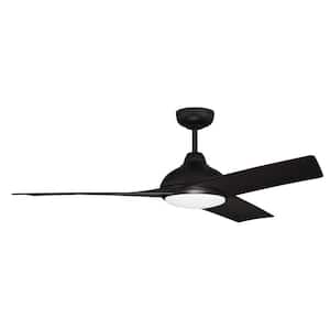Beckham 54 in. Indoor/Outdoor Flat Black Ceiling Fan with Smart Wi-Fi Enabled Remote and Integrated LED Light Kit