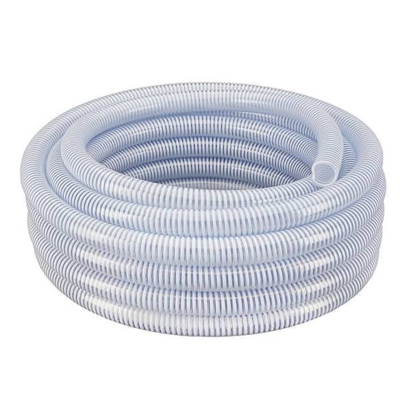 1 in. Dia x 100 ft. Clear Flexible PVC Suction and Discharge Hose with White Reinforced Helix