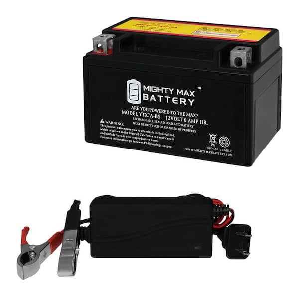 MIGHTY MAX BATTERY YTX7A-BS Replacement Battery Compatible with Benelli 135 T135 17-22 + 12V 1Amp Charger