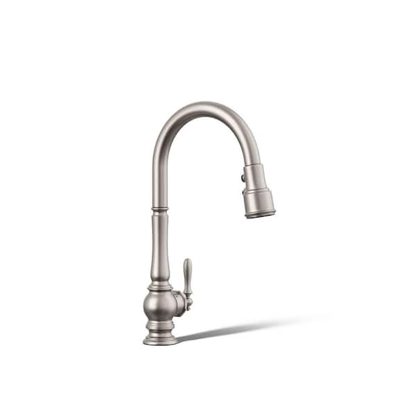 Artifacts Single-Handle Kitchen Sink Faucet with Konnect and Voice-Activation in Vibrant Stainless