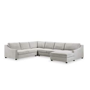 Garcelle 41 in. Gray 4-Piece Stain-Resistant Fabric Sectional