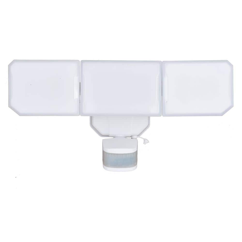 White Solar Powered LED Outdoor Security Flood Light with Motion Sensor