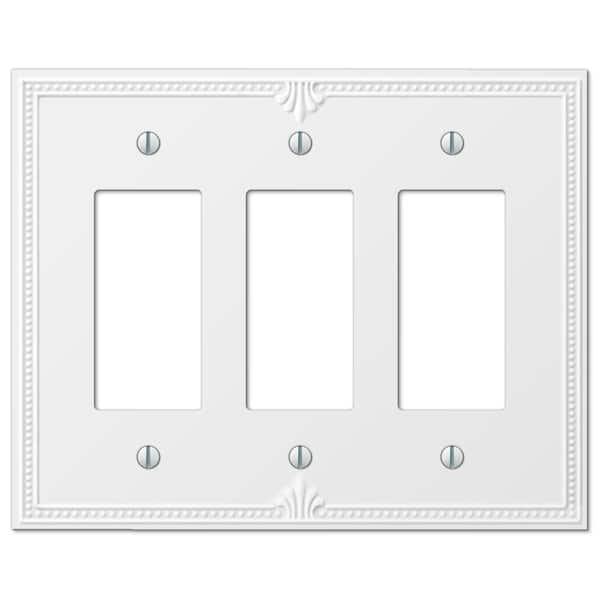 AMERELLE Richmond 3 Gang Rocker Composite Wall Plate - White