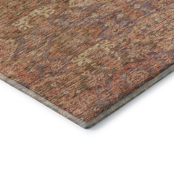 Mayfield Premium Machine Washable Abstract AMF1084 Brown 2 ft. x 3 ft. Area Rug