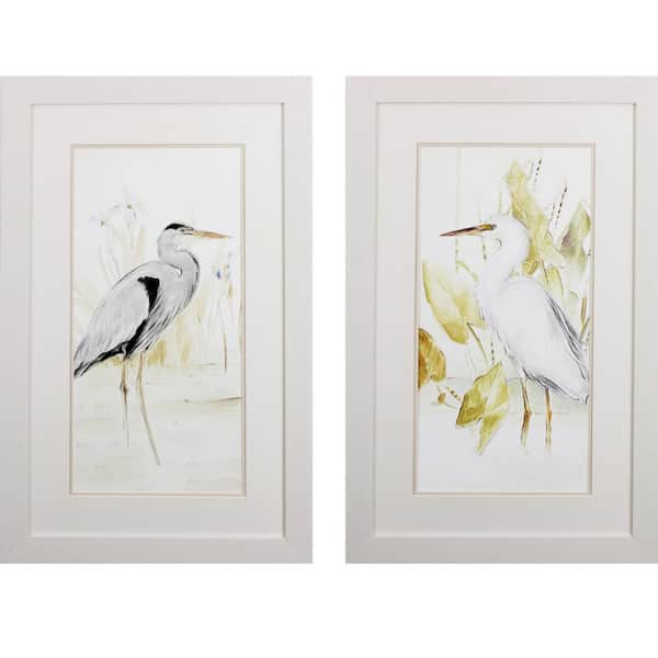 HomeRoots Victoria Heron Birds by Unknown Wooden Wall Art (Set of 2)