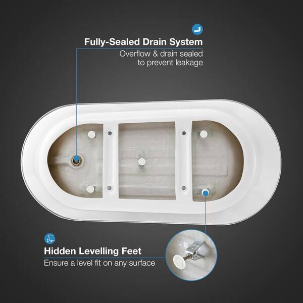 Rachel 70 in. Acrylic Slipper Flatbottom Non-Whirlpool Reversible Drain Bathtub in White Rachel 70 in. Acrylic Slipper Flatbottom Non-Whirlpool Reversible Drain Bathtub in White