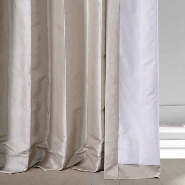 Exclusive Fabrics Furnishings Signature Virtual Beige Faux Silk Taffeta Hotel Blackout Curtain 50 In W X 96 L 1 Panel Ptchhb13090796 Exclusive Fabrics Furnishings, Exclusive Fabrics Furnishing Faux Silk Taffeta Curtain Panel