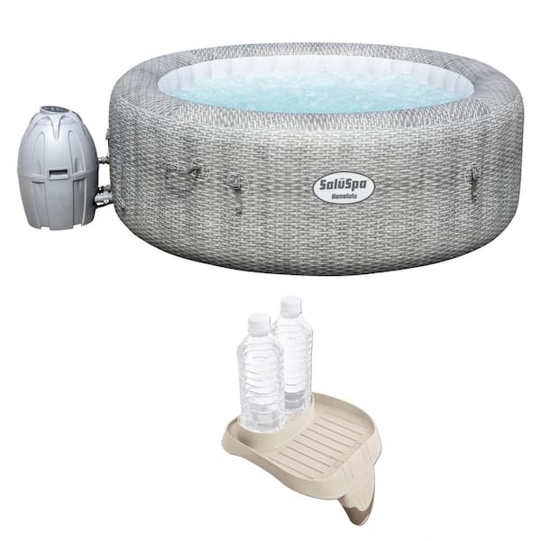 Bestway 54295 SaluSpa Airjet 6 Person Honolulu Inflatable Portable Hot Tub Spa, Gray