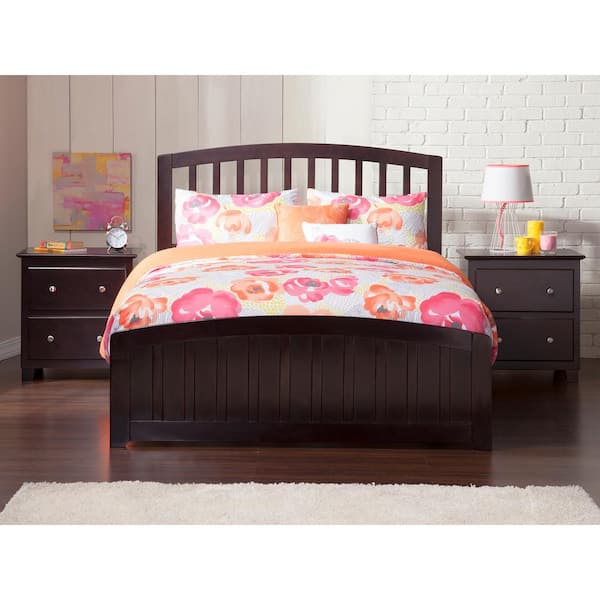 AFI Richmond Espresso Full Platform Bed with Matching Foot Board with Twin Size Urban Trundle Bed