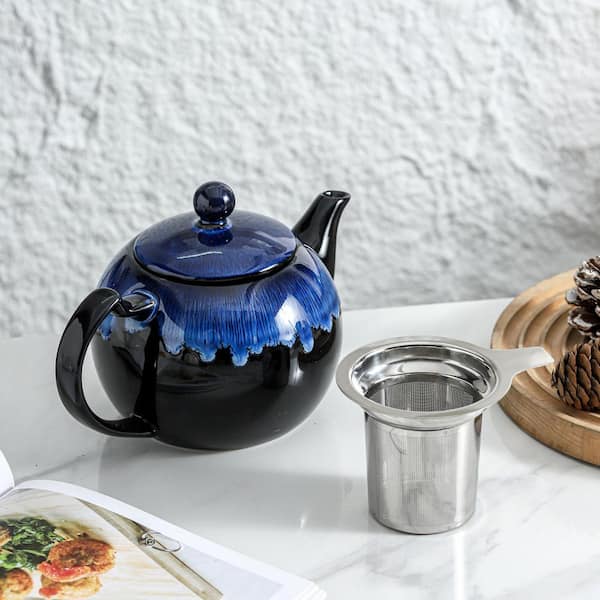 Wudkey Nebula Blue Decorative Porcelain Ceramic Teapot with