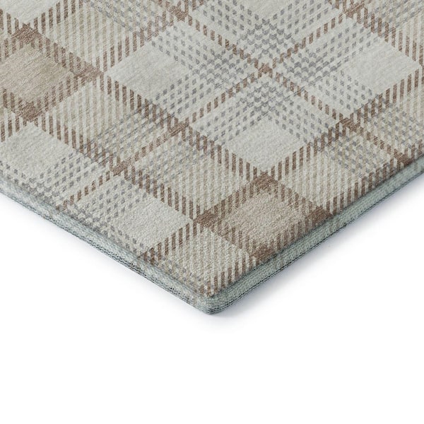 Mayfield Premium Machine Washable Abstract AMF1052 Linen 9 ft. x 12 ft. Area Rug