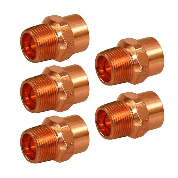PLUMBFLEX 1-1/4 in. Copper Male Adapter Fitting with Sweat x MIP Connection (5-Pack)