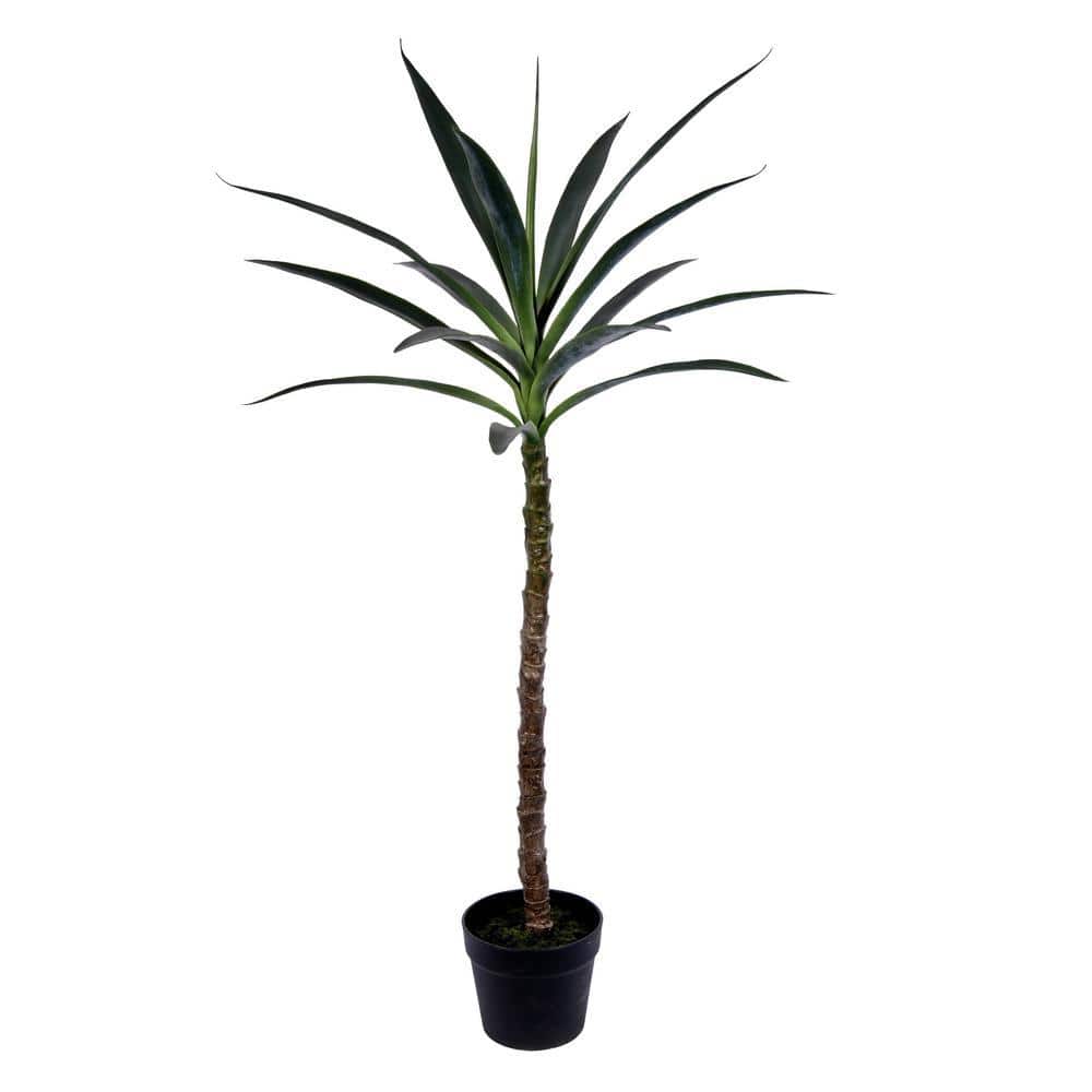 Vickerman 44 in. Green Artificial Yucca Tree in Black Planters Pot