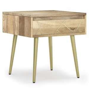 Jager Mid Century - Contemporary 22 in. Wide Metal Side Table in Natural