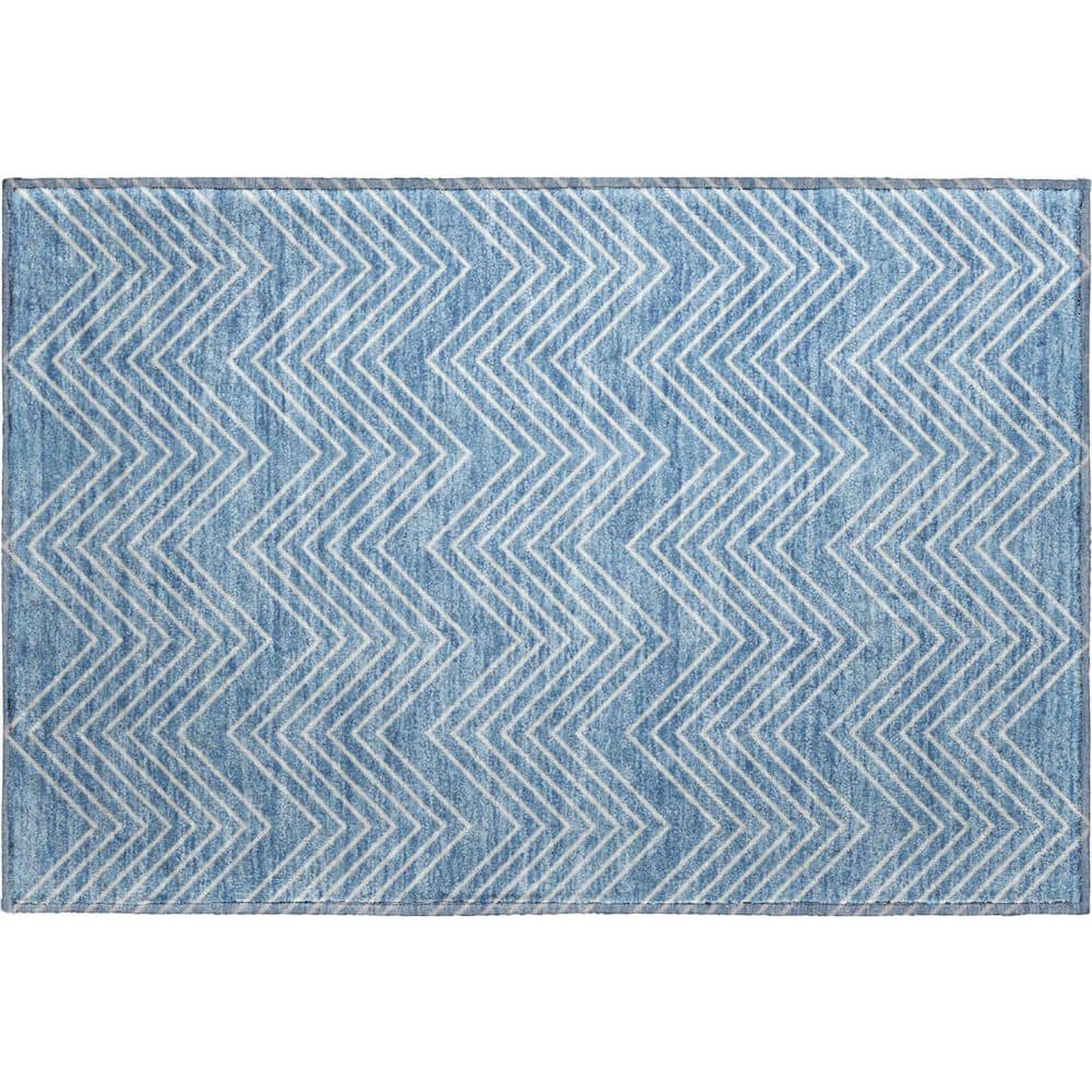 Mayfield Premium Machine Washable Abstract AMF2390 Blue 3 ft. x 4 ft. Area Rug price history on PriceWatchPro