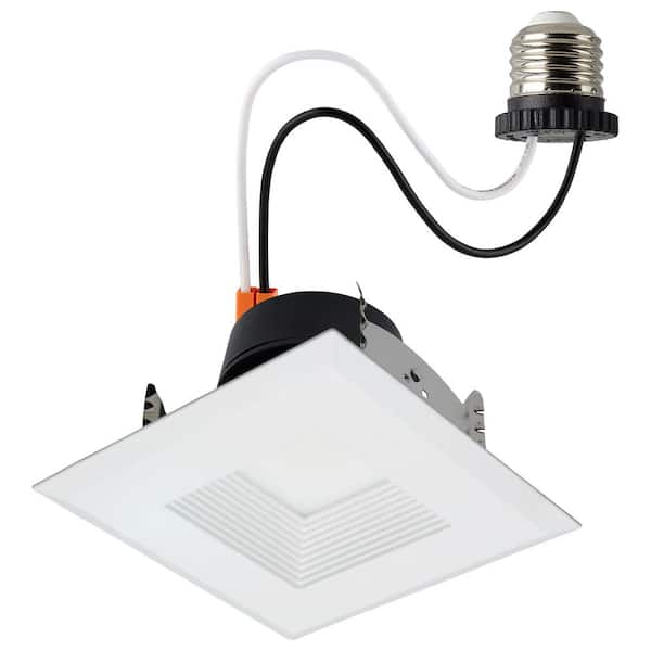 1-pack 4 in. Adjustable CCT Canless Remodel IC Rated Dimmable Indoor Integrated LED Recessed Light Trim