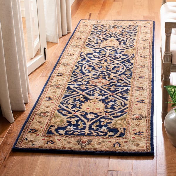 Persian Legend Blue/Gold 3 ft. x 8 ft. Border Runner Rug