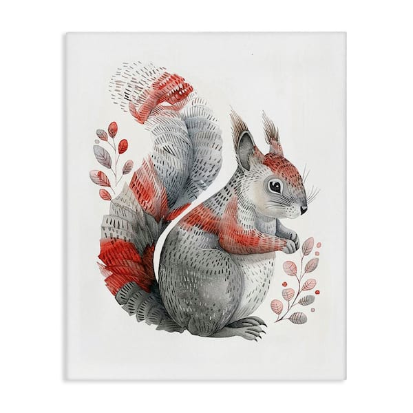 Stupell Industries Scandinavian Style Squirrel by LSR Design Studio Unframed Animal Graphic Art Print 40 in. x 30 in.