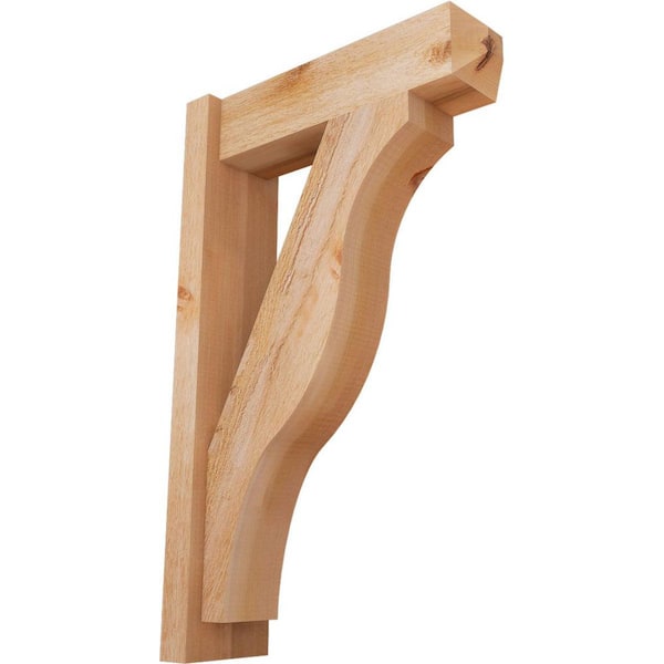 Ekena Millwork 6 in. x 32 in. x 20 in. Western Red Cedar Fuston Craftsman Rough Sawn Outlooker