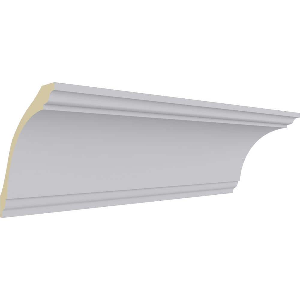 Primed White Polyurethane Geometric Crown Moulding Sample